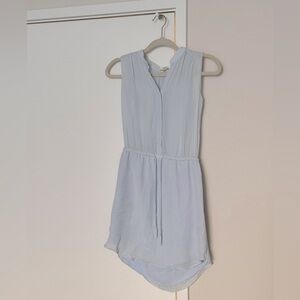 Aritzia Babaton light blue silk dress with tie XXS
